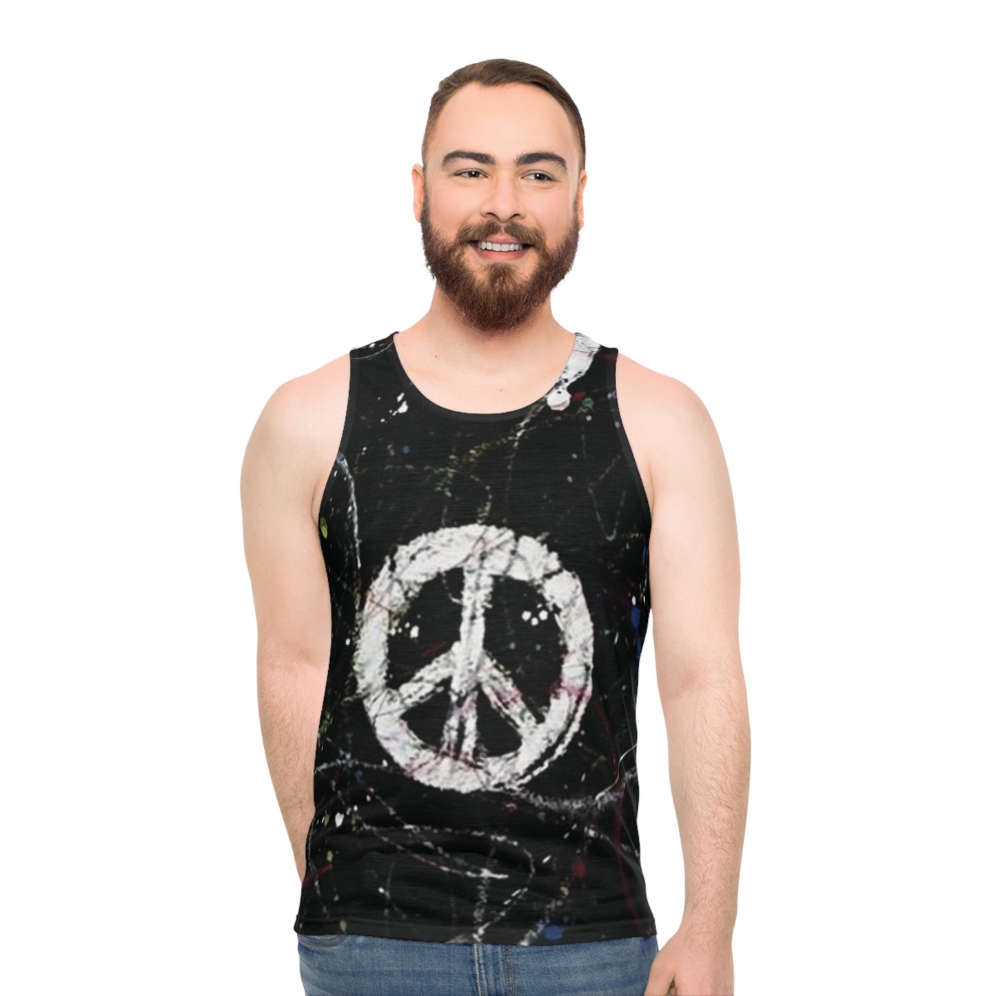 Aa : Peace Symbol Splatter Unisex Tank Top