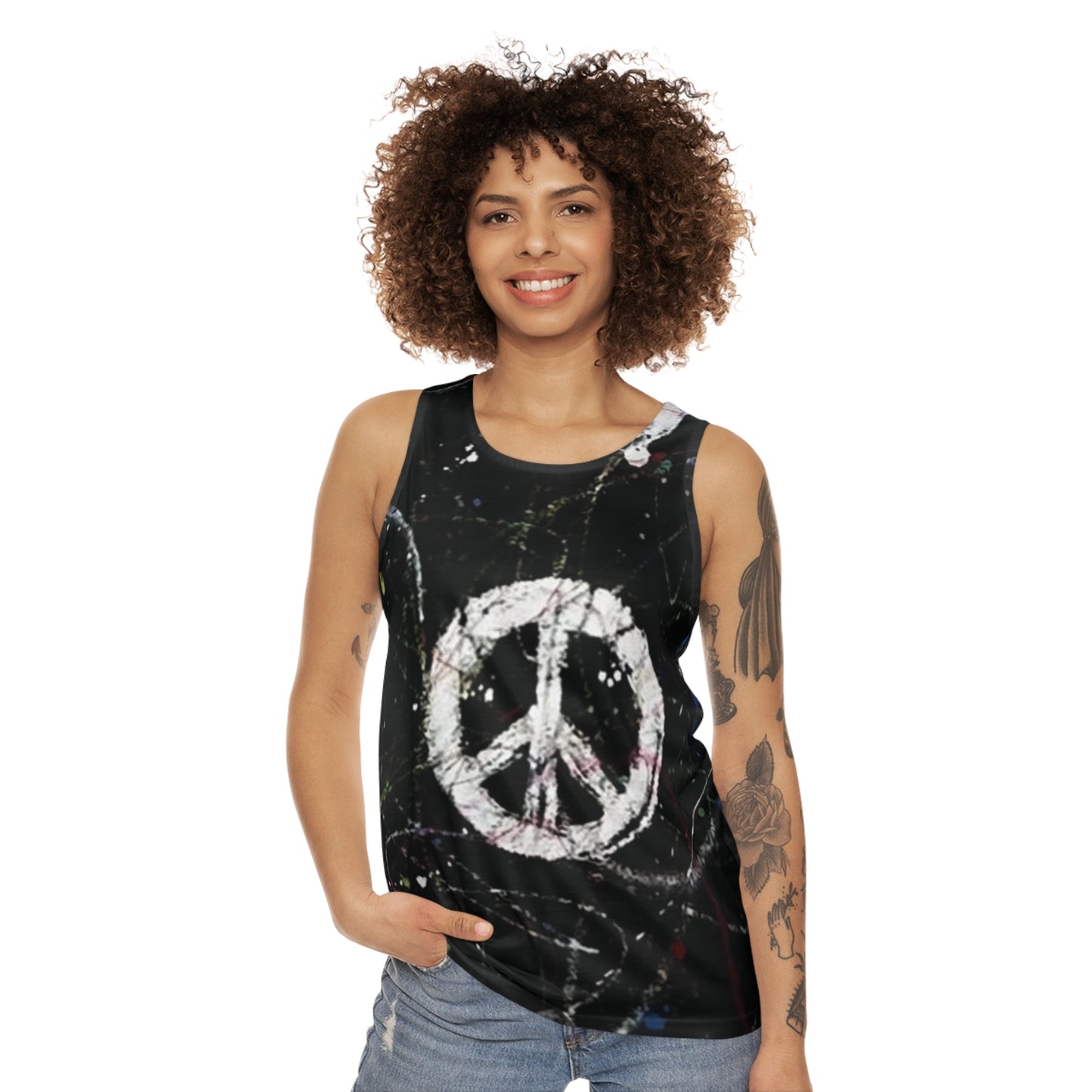 Aa : Peace Symbol Splatter Unisex Tank Top