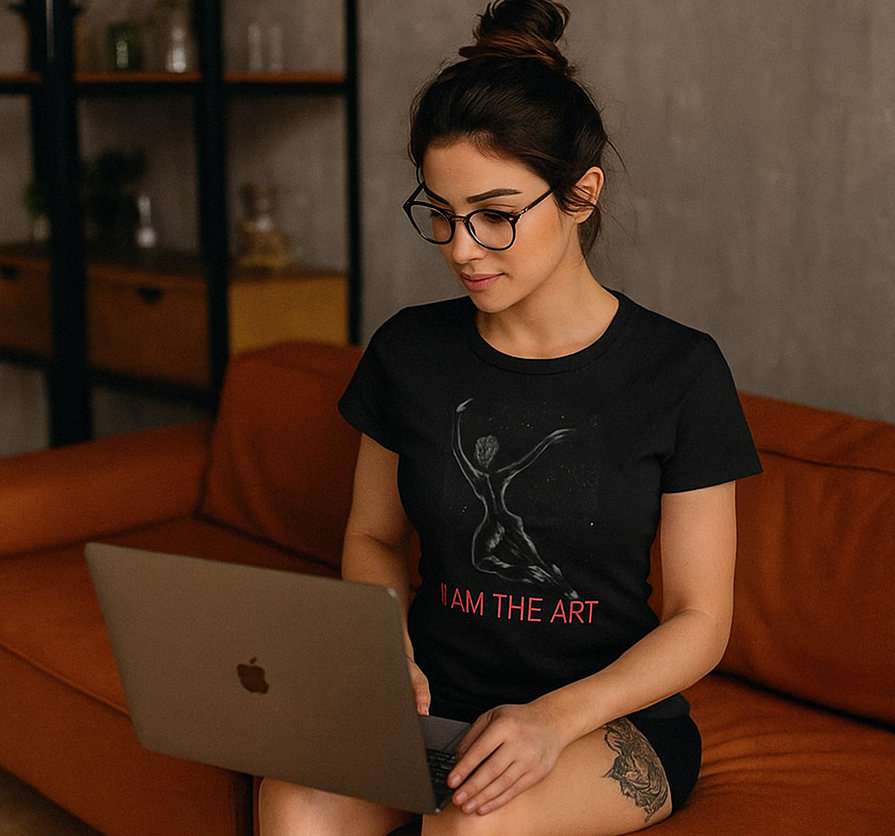 I AM THE ART – Women's Black Cotton Tee