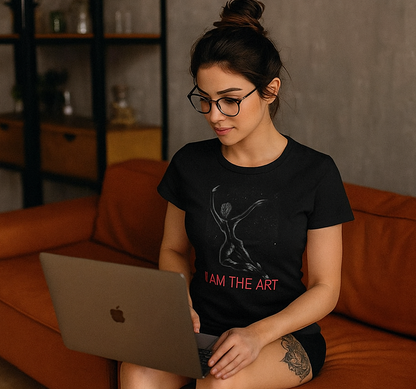 I AM THE ART – Women's Black Cotton Tee
